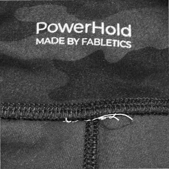 FABLETICS Black Camo Print Ankle Cropped Leggings Mesh Pockets Size XL - Picture 4 of 4